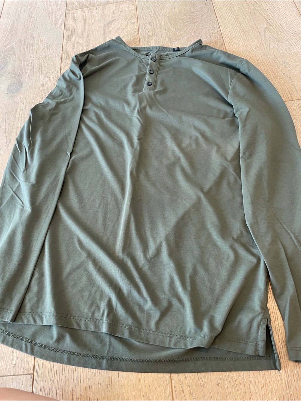 Cuts Clothing Olive Long Sleeve Henley Shirt